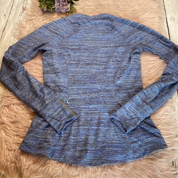 Lululemon Runderful Long Sleeve Spacedye Camo Caspian Blue sz 8 - Picture 10 of 13